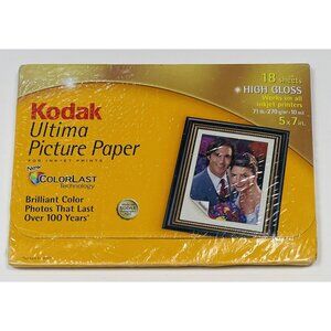 KODAK 18pk 5"x7" High Gloss 71lb Ultima Picture Photo Paper Inkjet Prints NIP